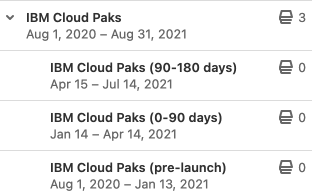 来自IBM Cloud Paks项目的多级史诗的一个例子